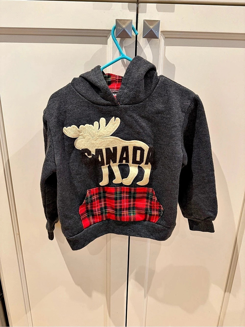 Moose Canada 2t Graphic Plaid Pocket Hoodie